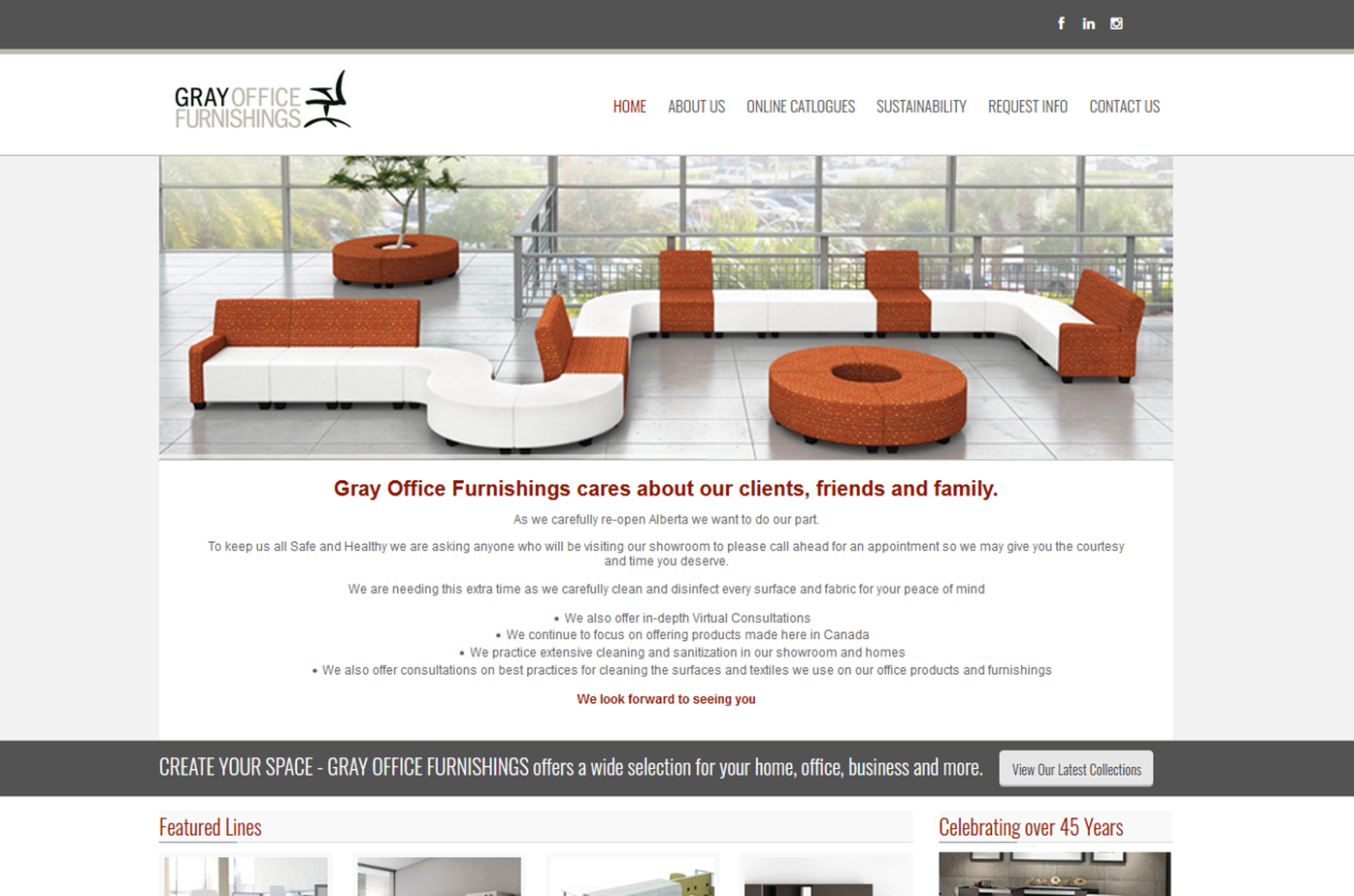 Gray Office Furnishings Website